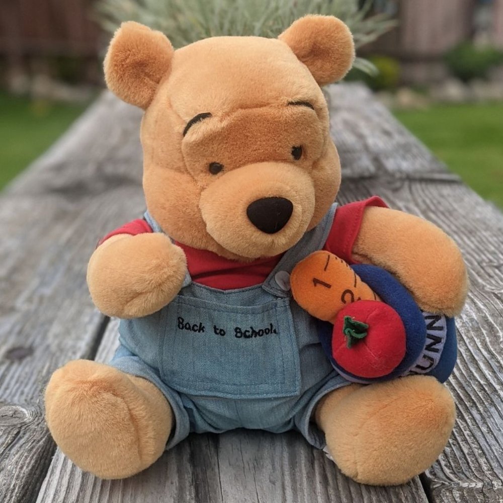 Winnie the Pooh Back to School Plush Vintage Disney NWOT